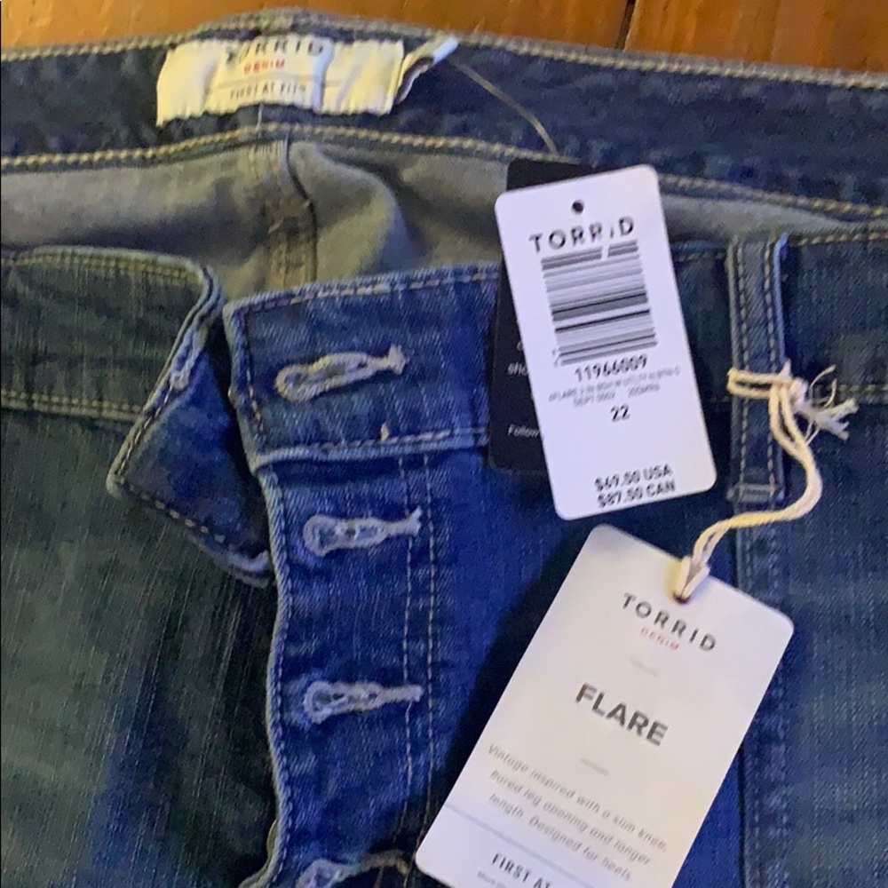 NWT Torrid Flare button fly jeans